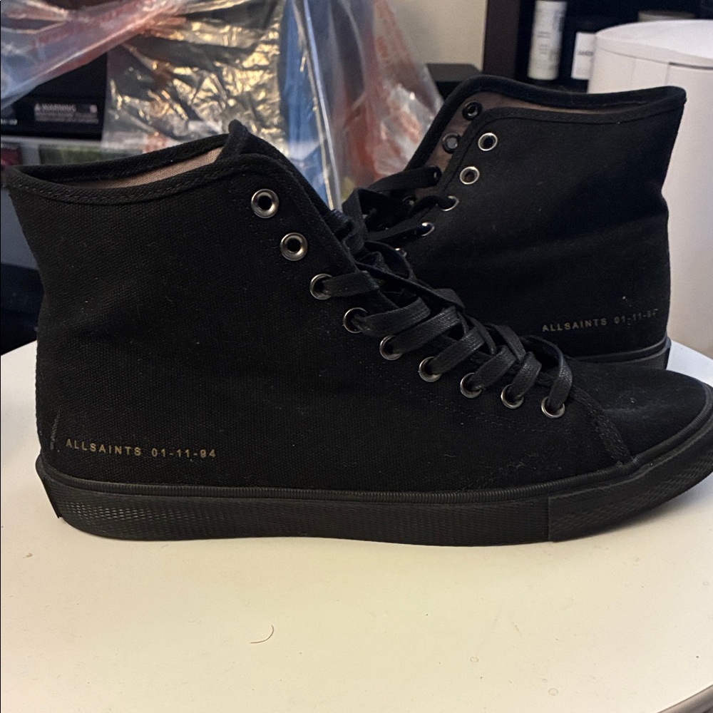 All Saints Black Canvas Men's Sneakers